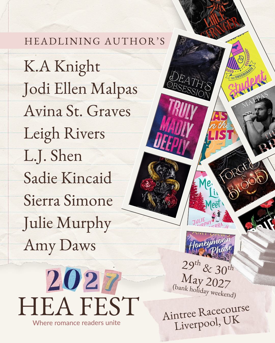 HEA FEST 2027: A Weekend of Romance Books, Authors & Fun in Liverpool (18+ Event)