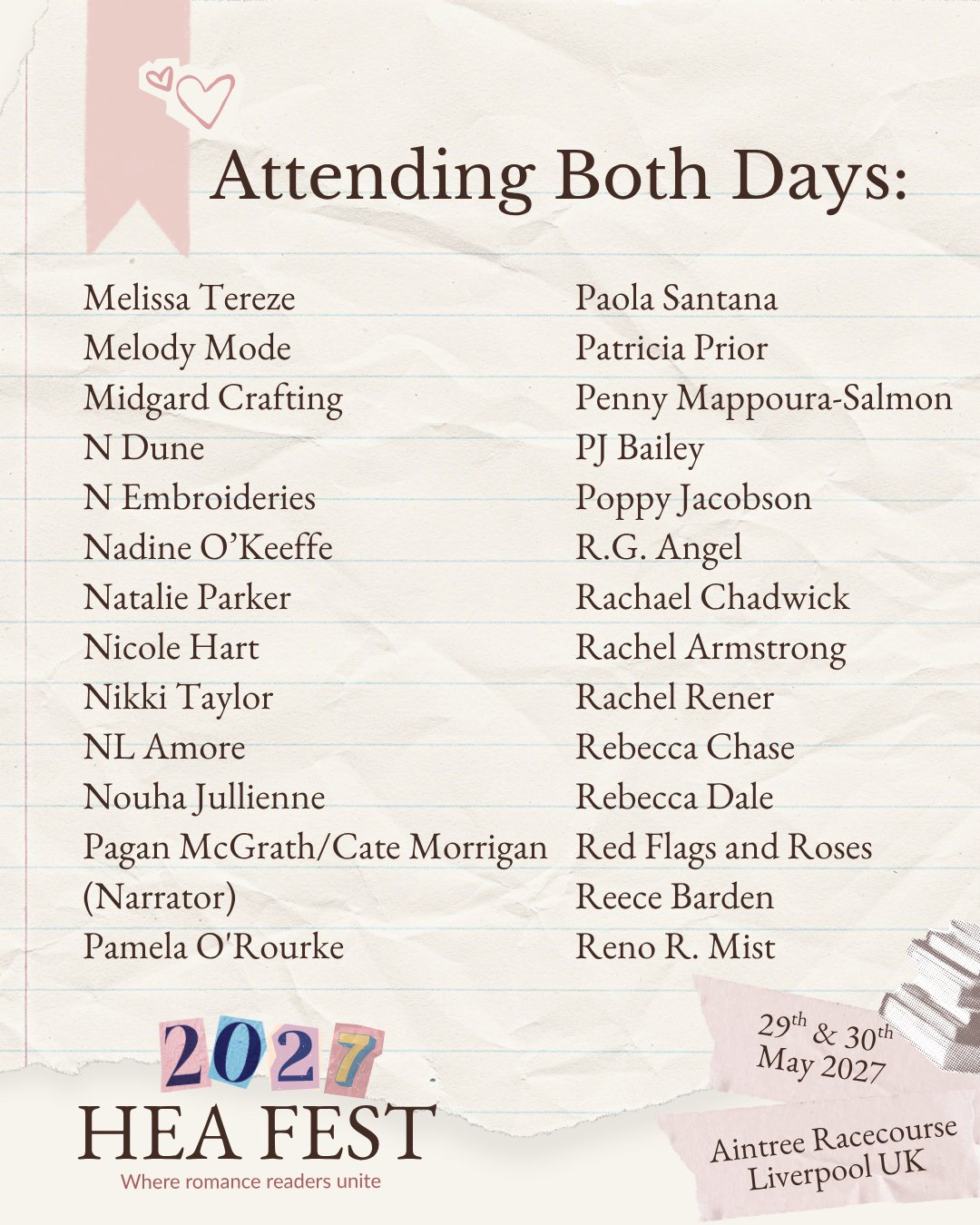 HEA FEST 2027: A Weekend of Romance Books, Authors & Fun in Liverpool (18+ Event)