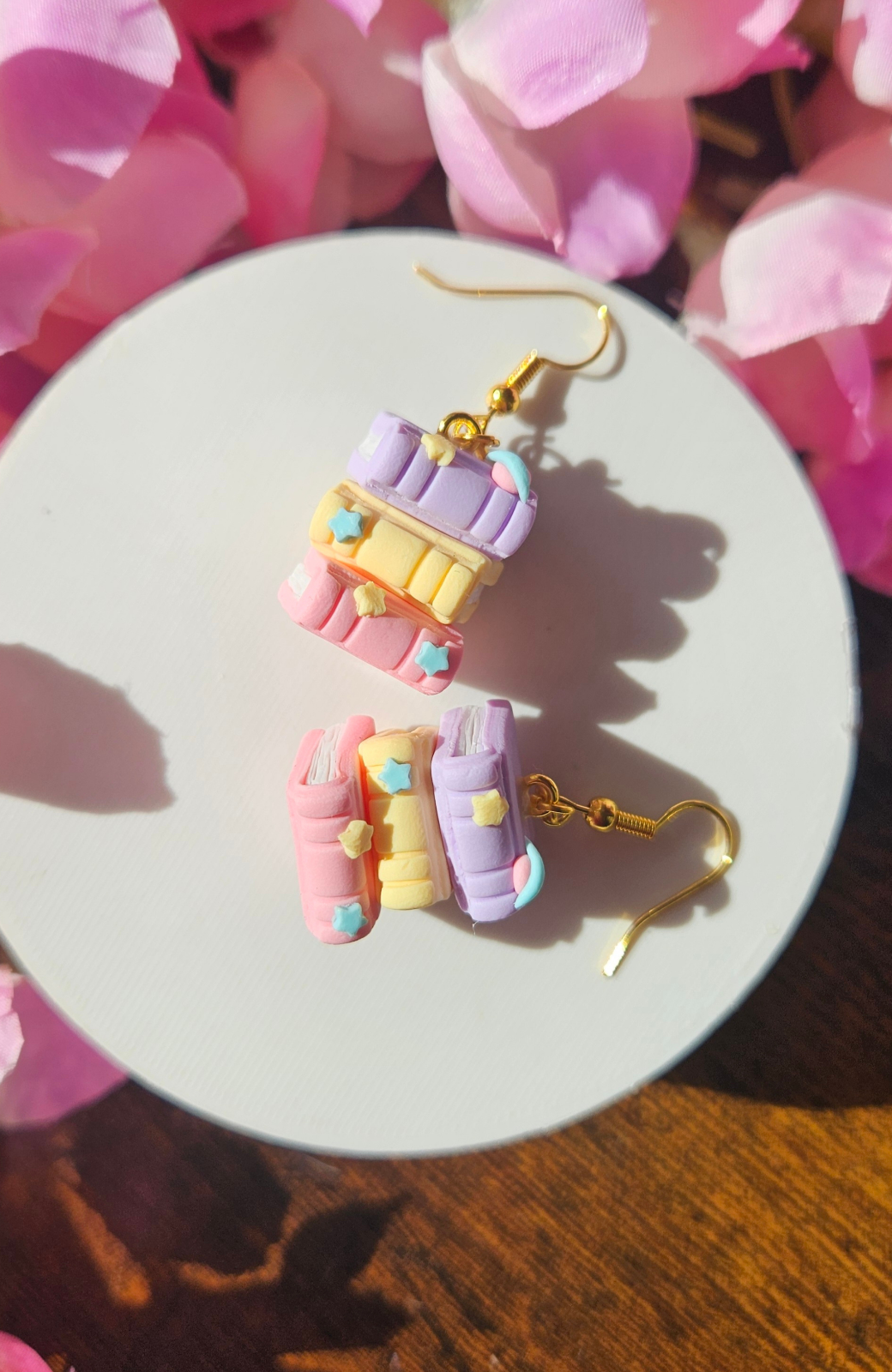Pastel Galaxy Book Stack Earrings | HF 27