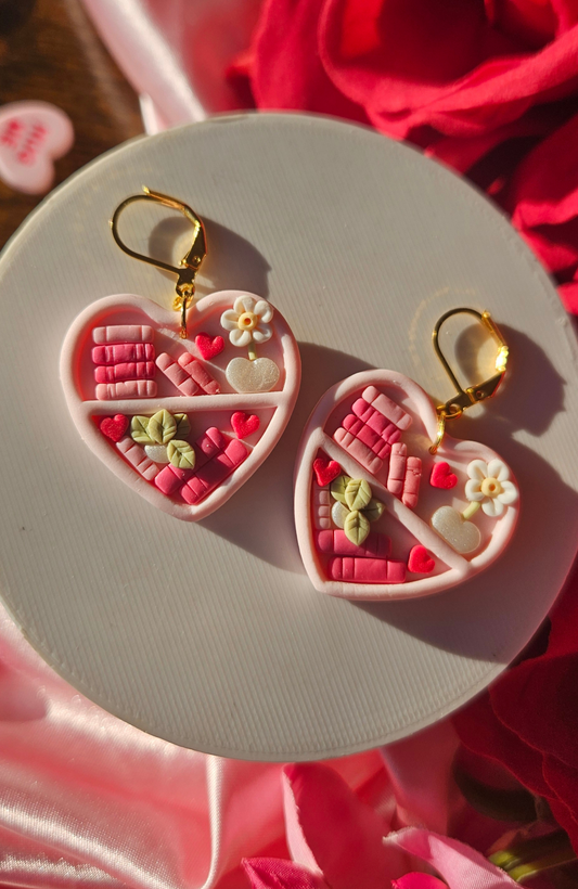 Romance Heart Book Shelf Earrings | HF 27