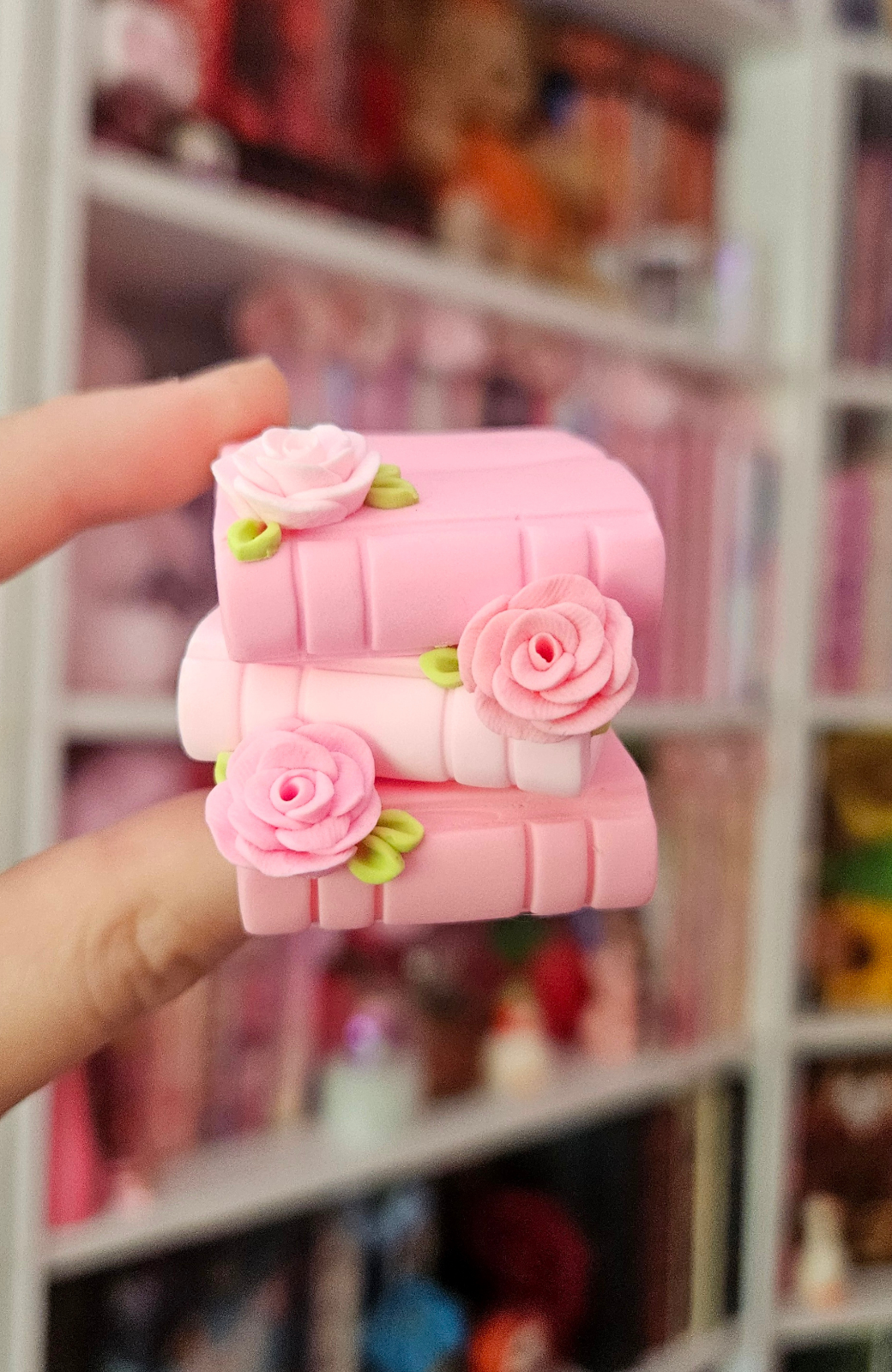 Pink Rose Book Stack Photo Holder | HF 27