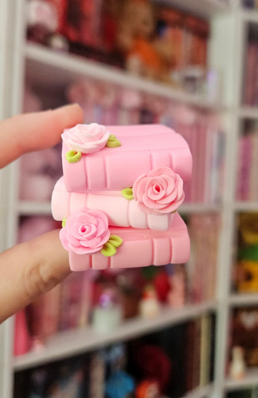 Pink Rose Book Stack Photo Holder | HF 27